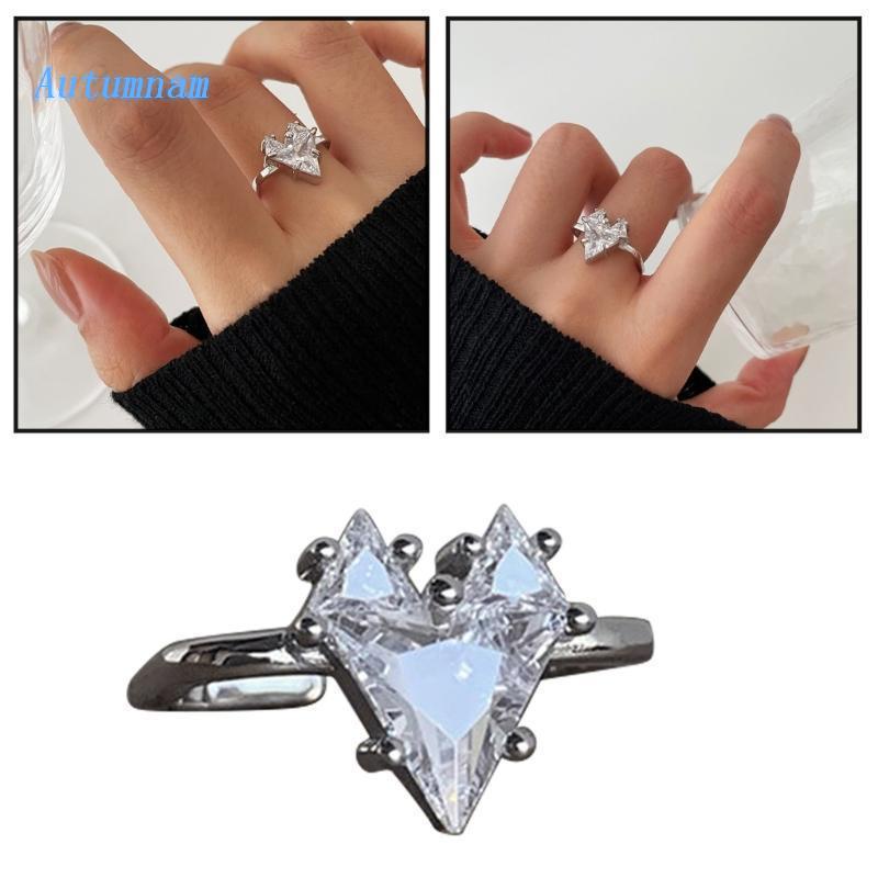 Nhẫn Mạ Bạc Đính Đá Zircon Hình Vuông Sang Trọng