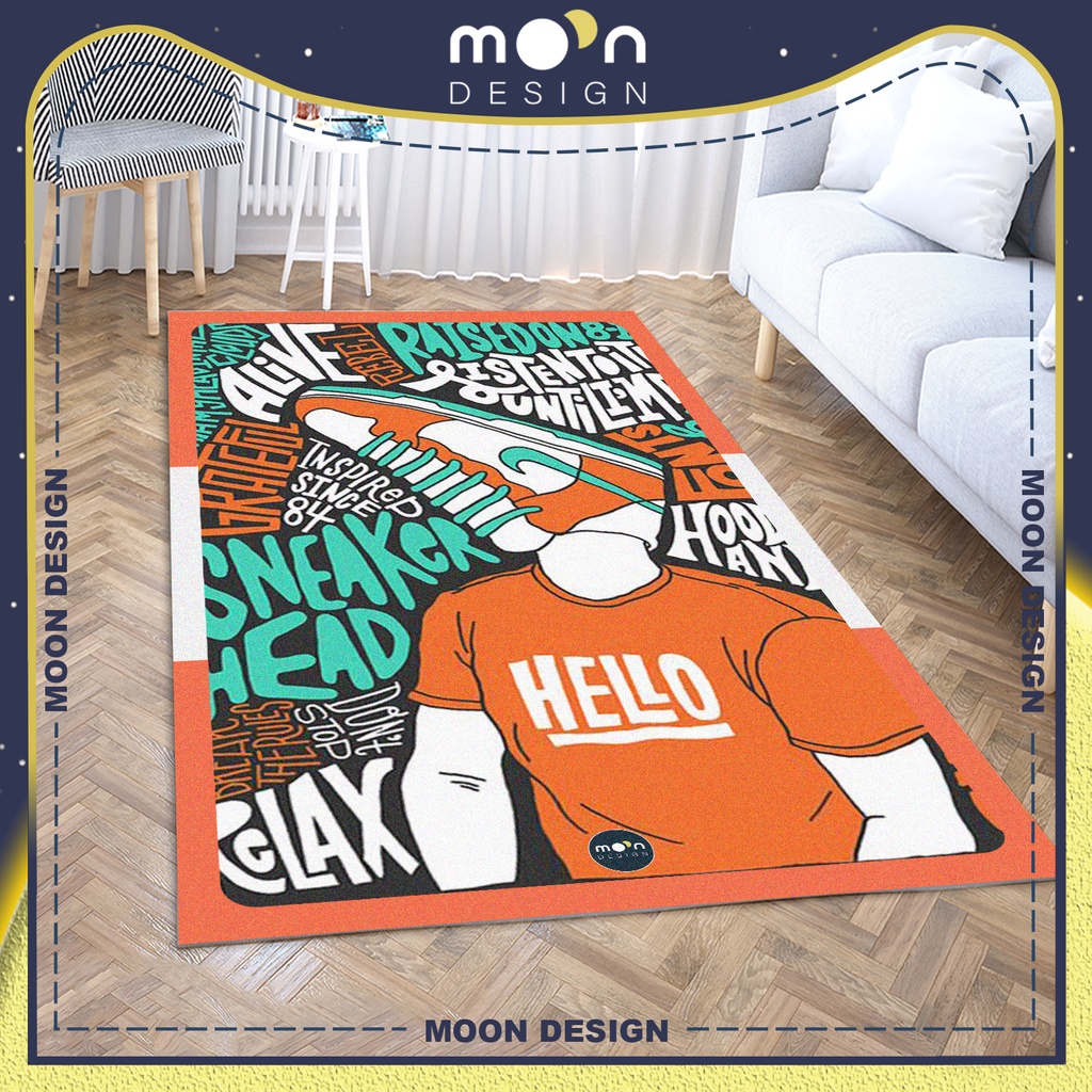 Thảm Trang Trí Moon Design Just Do It Đầu Giày Nike Decor Trải Sàn Phòng Ngủ Phòng Khách Văn Phòng