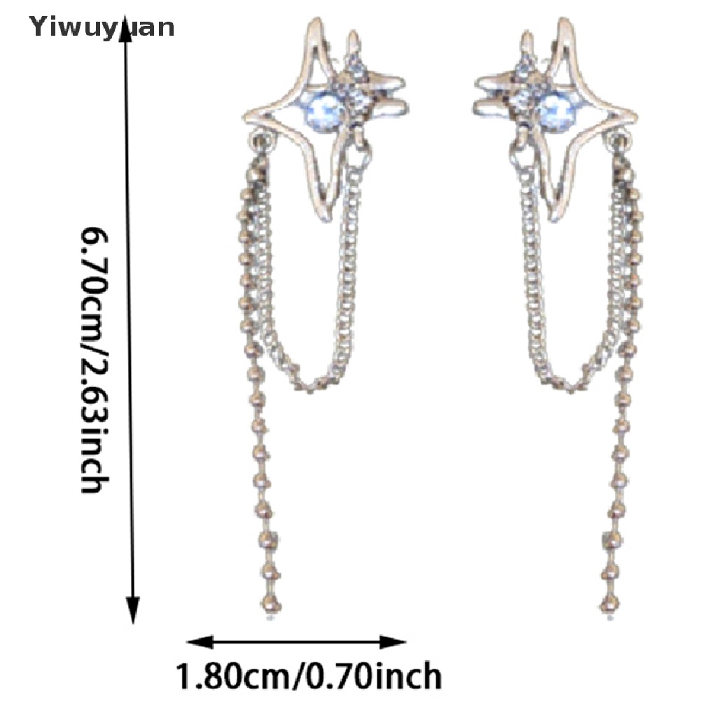 1 Cặp Bông Tai Tua Rua Đính Đá Thời Trang