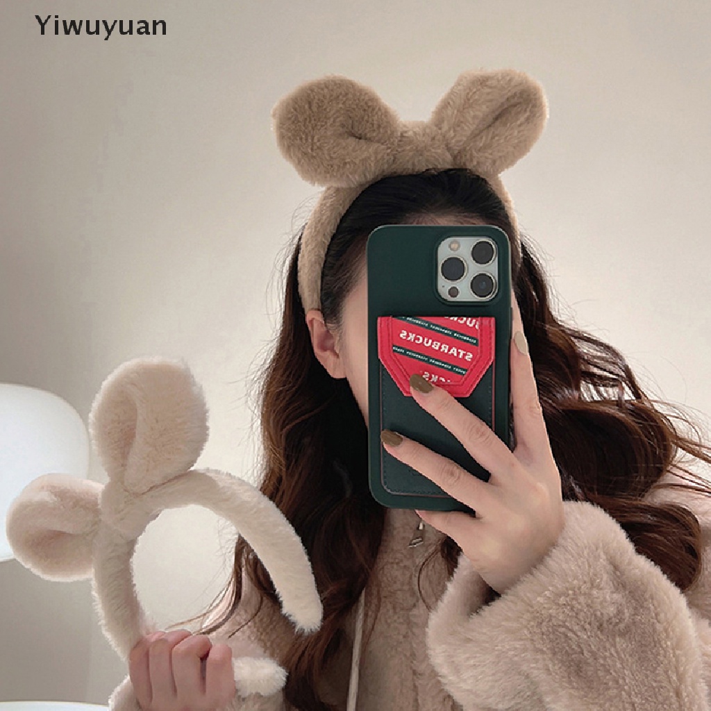 1 Băng Đô Cài Tóc Tai Thỏ Bằng Lông Nhung Màu Trơn Dành Cho Nữ