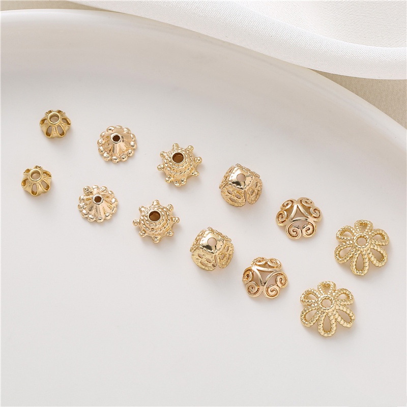 Giá Đỡ Hạt Cườm Tròn Rỗng Mạ Vàng 14k Dùng Làm Trang Sức diy