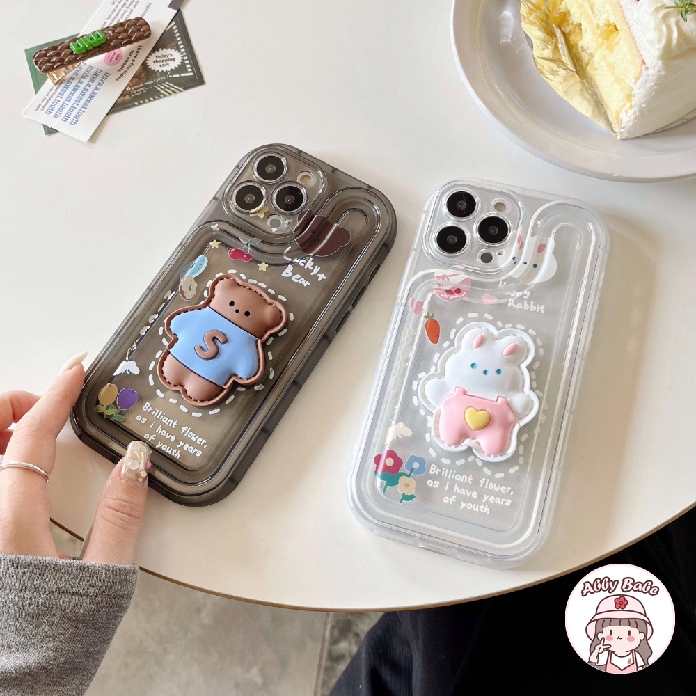 Ốp Điện Thoại TPU Mềm Chống Sốc Hình Thỏ Trắng 3D Cho Iphone 14 Pro Max IP 11 12 11 Pro Max