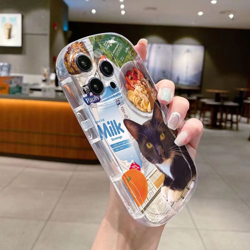 ✅Ốp Điện Thoại Mềm Trong Suốt Chống Sốc Hình Mèo Đen Cho Iphone 8p11 / 712 / 13promaxxs / xr 14