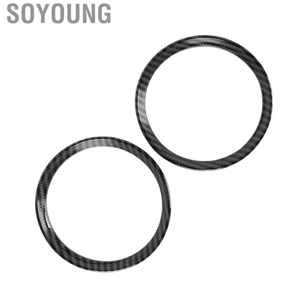 Soyoung Car  2Pcs Cup Holder Panel Cover Carbon Fiber Pattern Scratch for MINI Cooper R56 2006-2013 Terminals