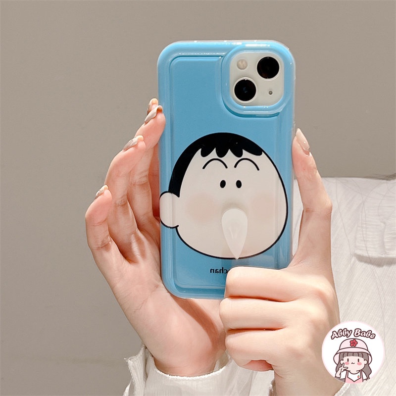 Ốp Điện Thoại TPU Mềm Chống Mồ Hôi In Họa Tiết Hoạt Hình Có Giá Đỡ Chocobi IP 14 Pro Max 11 12 11 Pro Max X XS