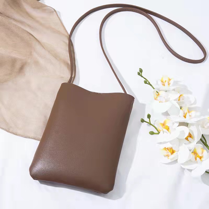 Túi Đeo Chéo Mini Bằng Da Mềm Kiểu Dáng Đơn Giản