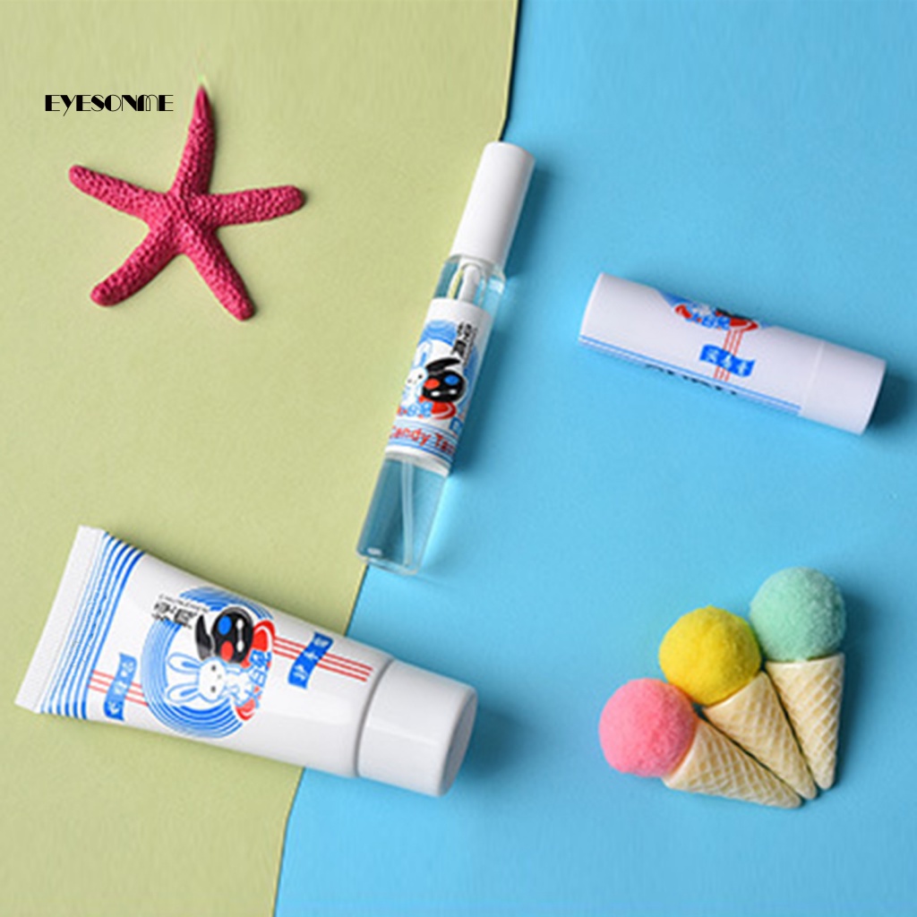 Set 3 Son Dưỡng Môi / Nước Hoa / Kem Dưỡng Da Tay Hương Thỏ Trắng