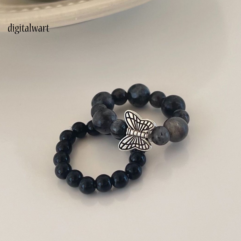 Kỹ Thuật Số| Set 2 Nhẫn Handmade Hình Bướm Sáng Bóng Tự Nhiên Thời Trang