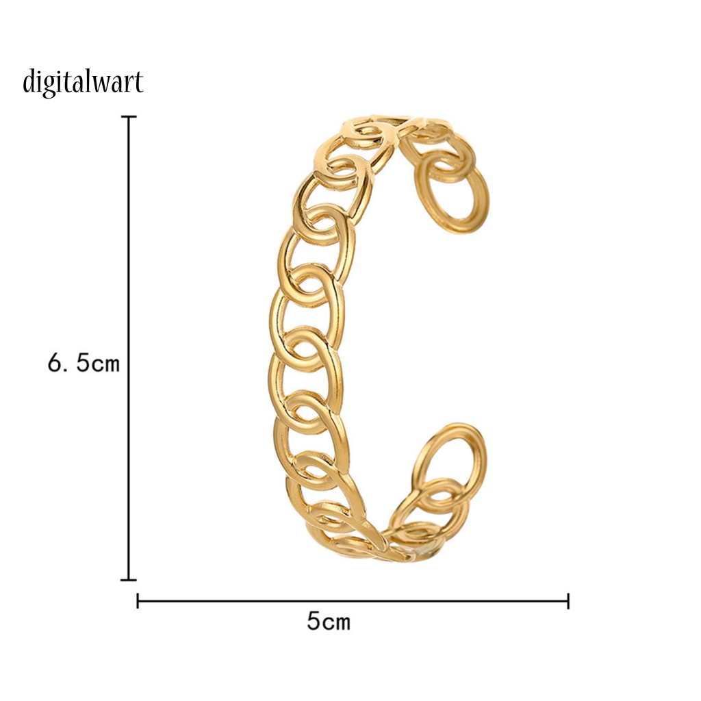 Kỹ Thuật Số| Vòng Đeo Tay Dạng Hở Bằng Thép Không Gỉ Hình Chữ C Phong Cách Pháp Cổ Điển Dành Cho Nữ