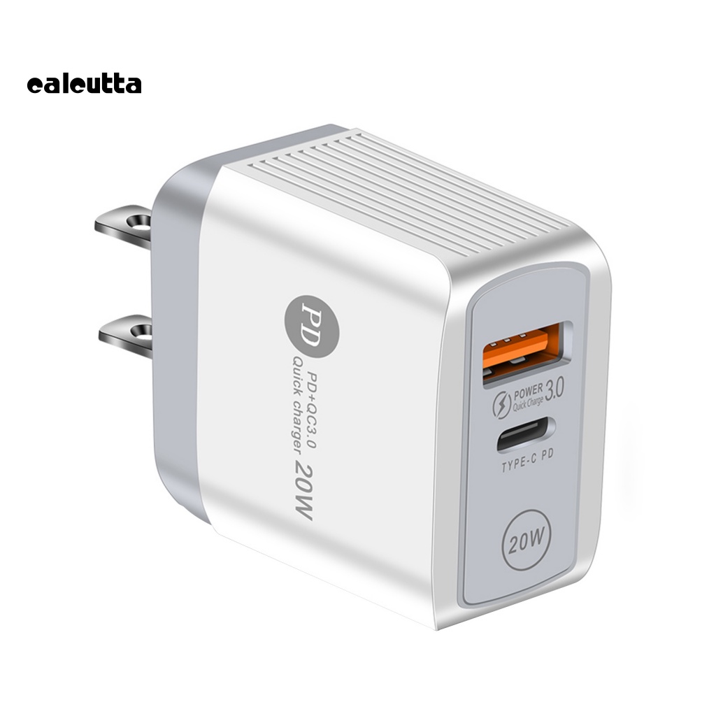 Củ Sạc Nhanh 2 Cổng USB PD20W Phích Cắm EU / US / UK Thiết Kế Nhỏ Gọn