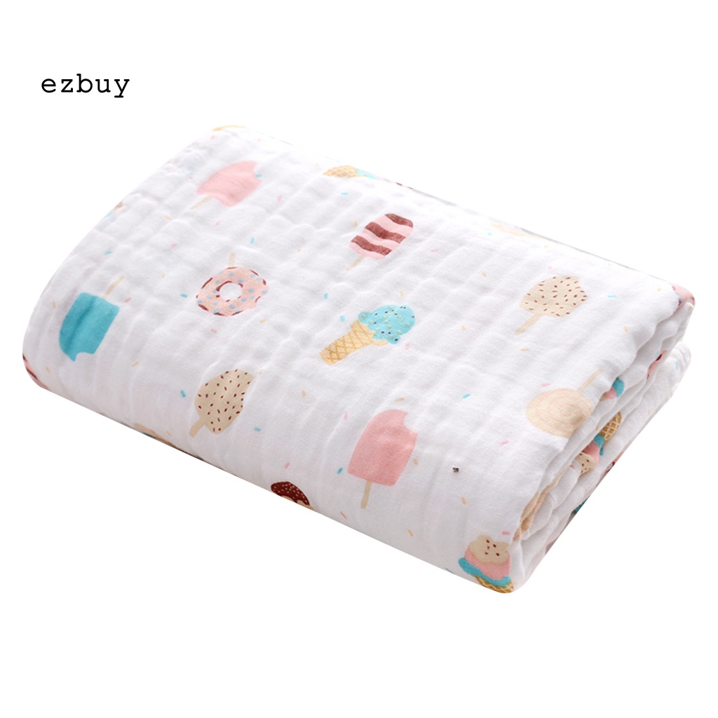 [EY] Chăn Cotton Mỏng In Hình Hoạt Hình Bắt Mắt Giữ Khô Cơ Thể Cho Bé Sơ Sinh Hàng Ngày