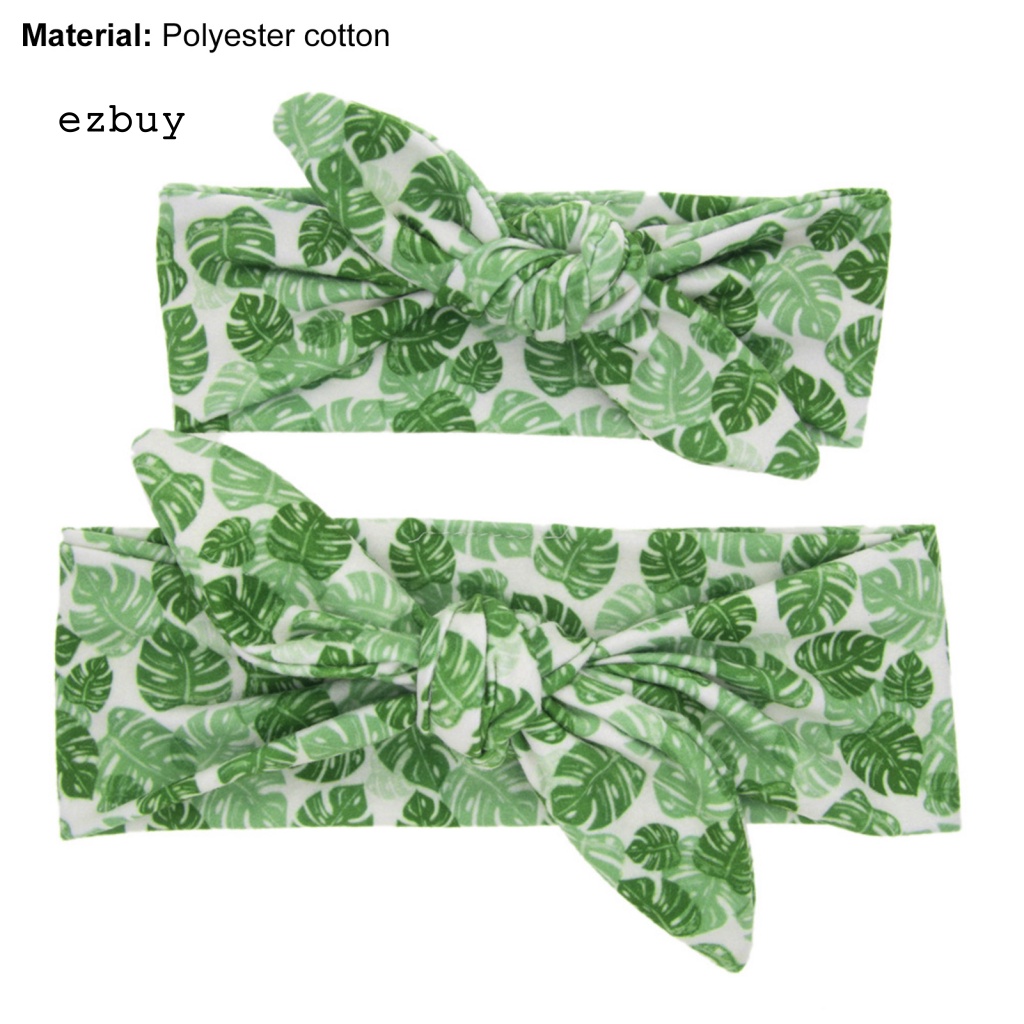 Set 2 Băng Đô Nơ In Họa Tiết Da Báo Thân Thiện Với Da Làm Phụ Kiện Chụp Ảnh Cho Mẹ Và Bé