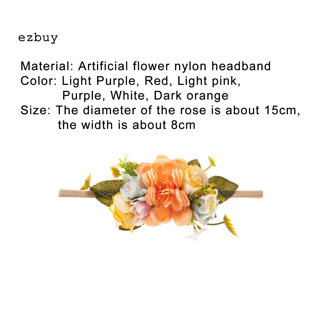 Băng Đô Hoa Bằng Nylon Co Giãn Cho Bé Chụp Ảnh