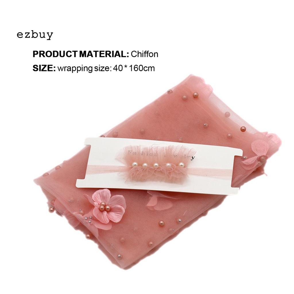 Bộ Khăn Quấn Mềm Mại Trọng Lượng Nhẹ Đính Ngọc Trai Giả Dành Cho Chụp Hình Em Bé Sơ Sinh