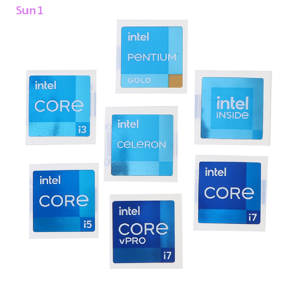 Bộ 5 Sticker Dán Trang Trí Cho CPU Máy Tính 11 i3 i5 i7 VPRO Sun1 &gt; 5 Cái