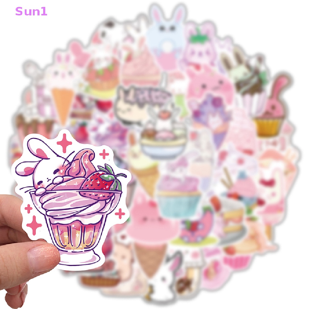 Set 50 Nhãn Dán PVC Hình Thỏ Graffiti Dễ Thương Trang Trí Đa Ứng Dụng