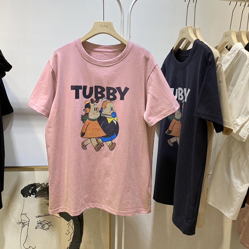 NRVP Áo Thun 100% Cotton Tay Ngắn Dáng Rộng Phong Cách Hàn Quốc Thời Trang Mùa Hè Mới Cho Nữ