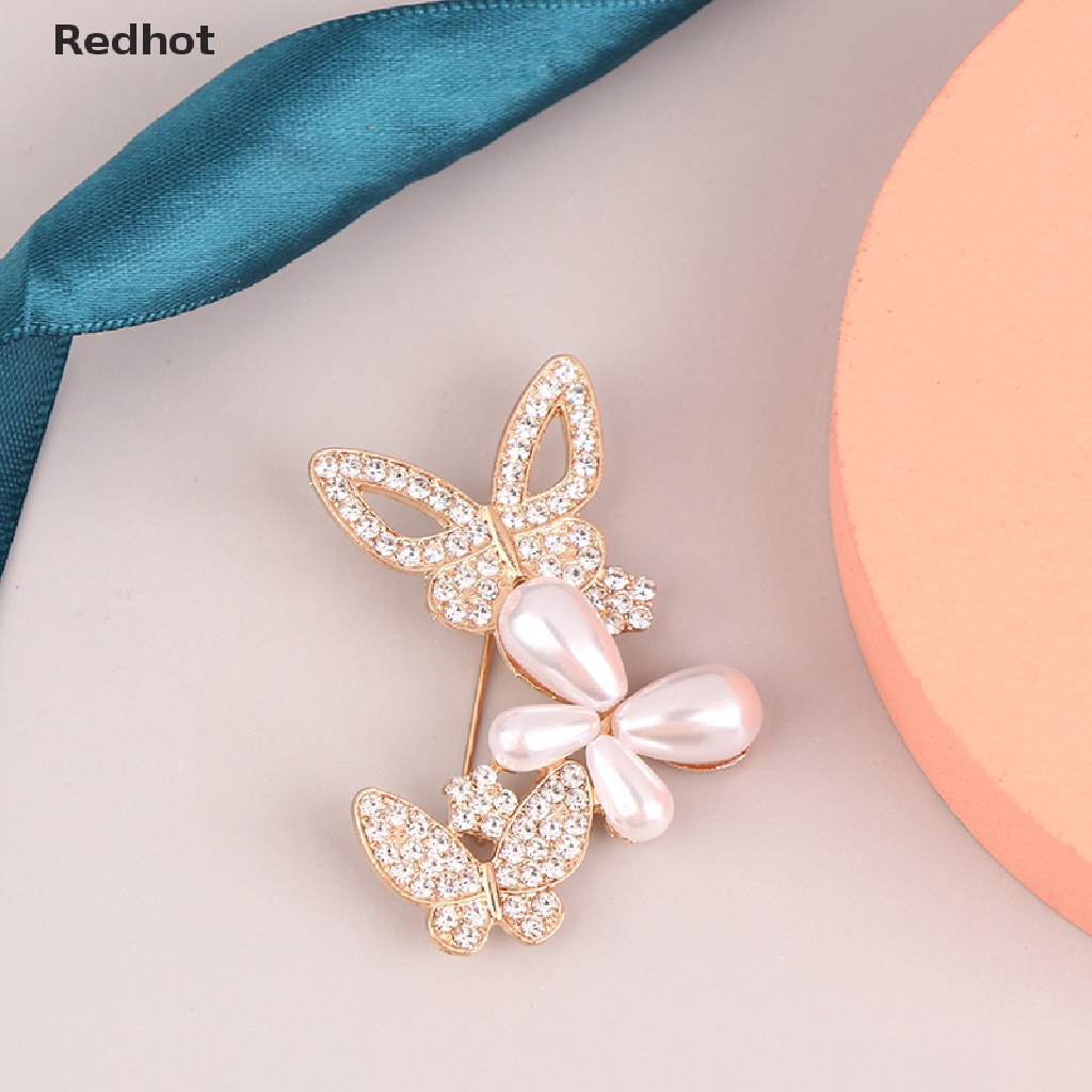 Ghim Cài Áo Hình Nơ Đính Đá Và Ngọc Trai Nhân Tạo Thời Trang
