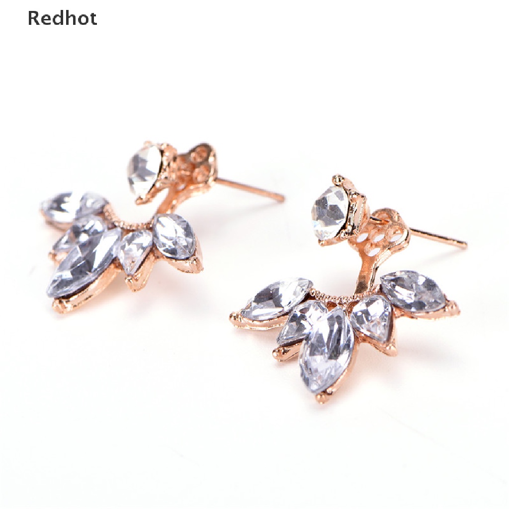 &lt; Redhot &gt; Bán Chạy Hoa Tai Hình Lá Đính Đá Thời Trang Dành Cho Nữ