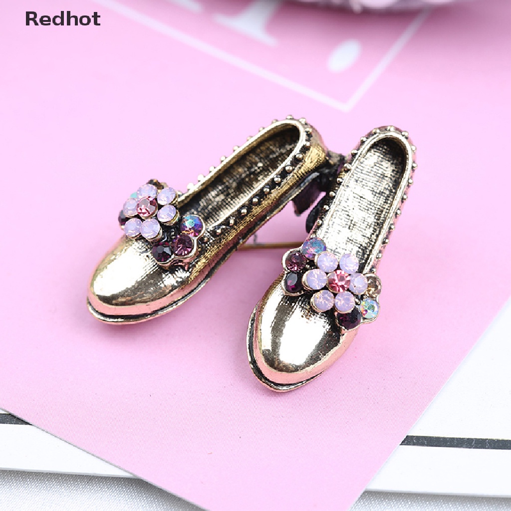 Ghim Cài Áo Hình Đôi Giày / Nơ Đính Đá Phong Cách Vintage