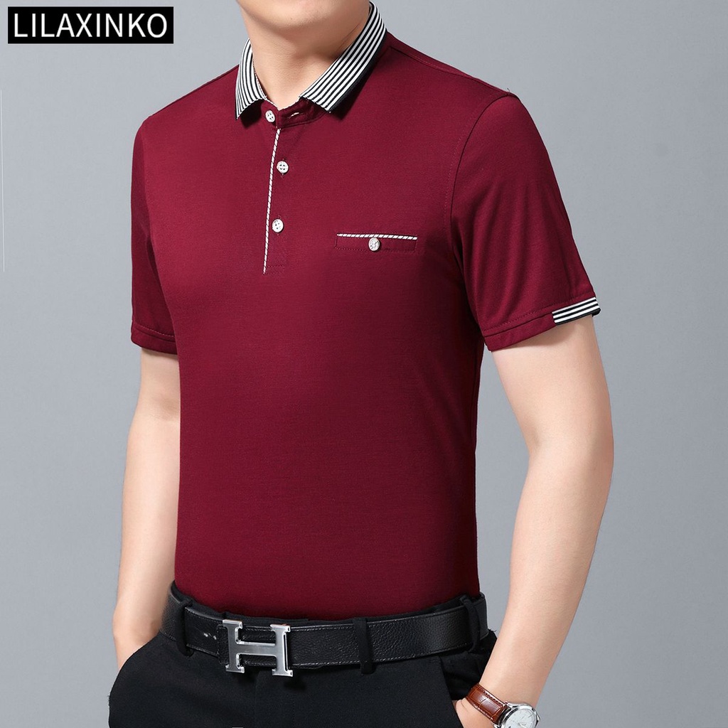 Áo Thun Polo Cotton Tay Ngắn Có Túi 3 Màu Trơn Đơn Giản Thời Trang Dành Cho Nam