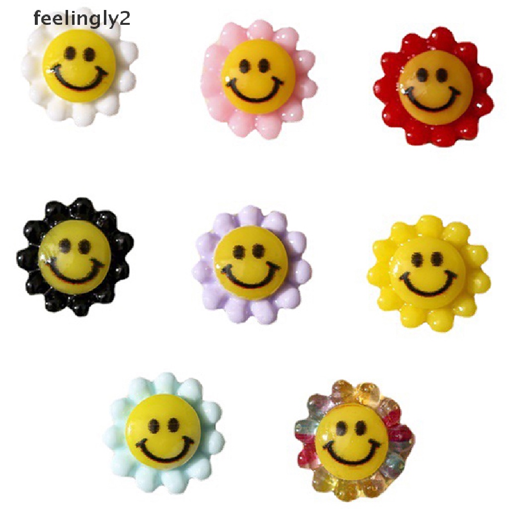 Bộ 50 Hoa Hướng Dương Mini 3D Đính Trang Trí Móng Tay Nghệ Thuật DIY