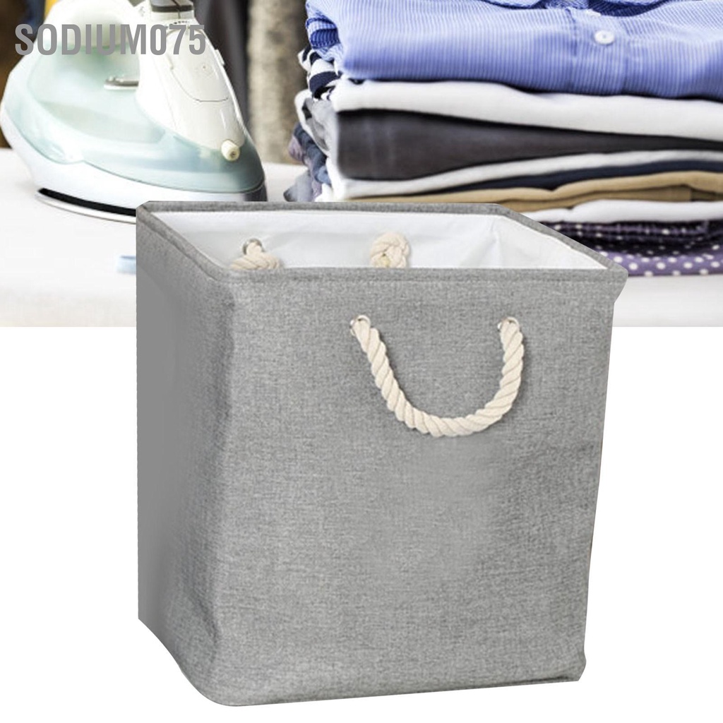 Sodium075 Ngăn Đựng Đồ Vải EVA Cứng Có Thể Gập Lại Giỏ Giặt Bằng Cotton Tay Cầm Để Chơi Ăn Nhẹ