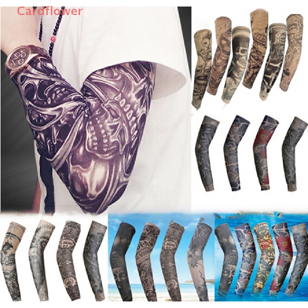 &lt;Cardflower&gt; Fashion Tattoo Sleeves Arm Warmer UV Protection Outdoor Fake Tattoo Arm Sleeve New