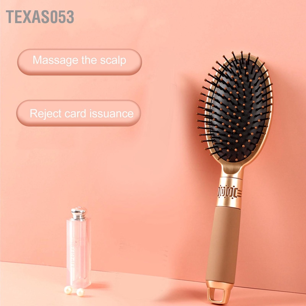 Texas053 Lược Hình Bầu Dục Tóc Xoăn Hộ Gia Đình Nam Nữ Gasbag Massage Cho Salon Phong Cách Màu Cà Phê