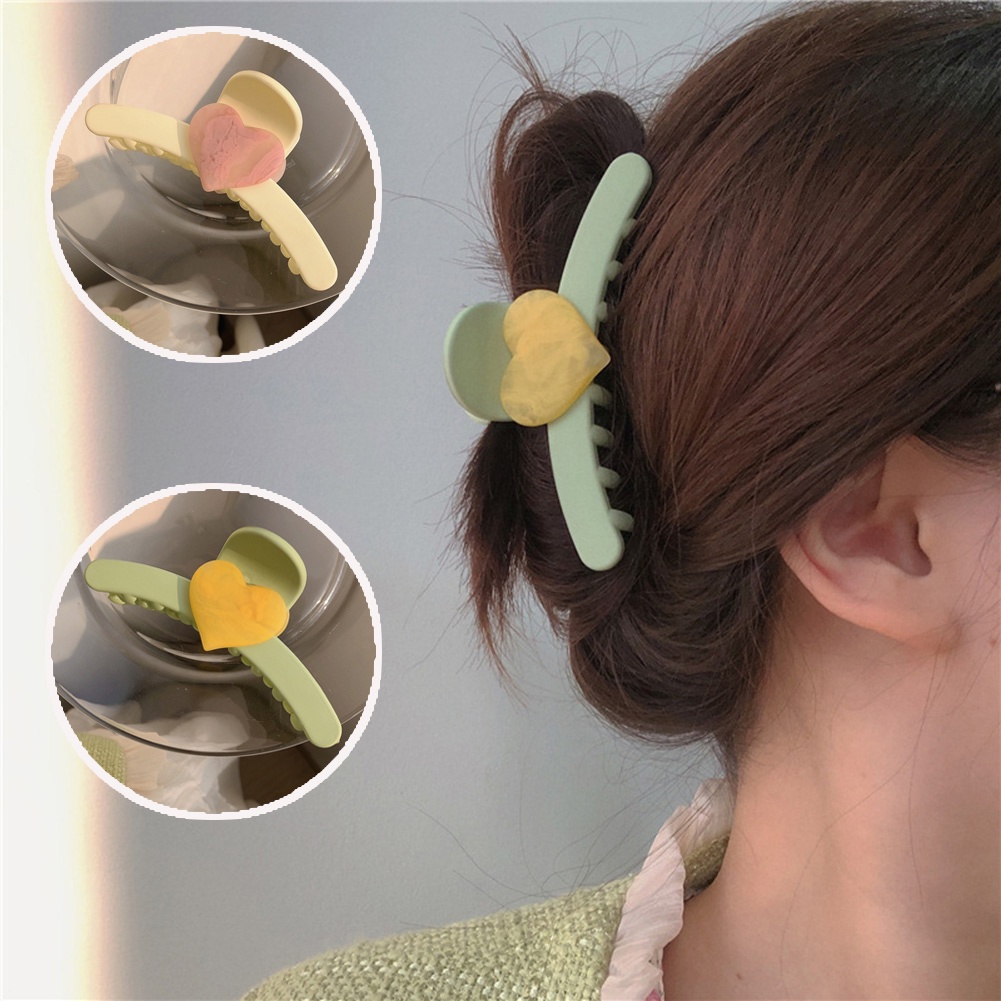 Kẹp Tóc Hình Trái Tim Màu Sắc Tương Phản Thời Trang Dành Cho Nữ