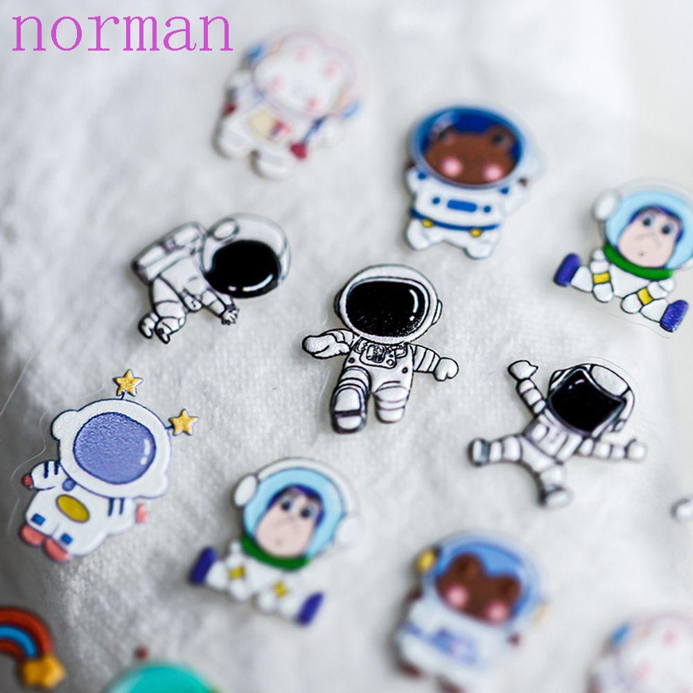 [Hàng mới về] Hình dán trang trí móng hoạt hình DIY hình phi hành gia/ trái đất/ tàu vũ trụ sáng tạo tự dính 5D