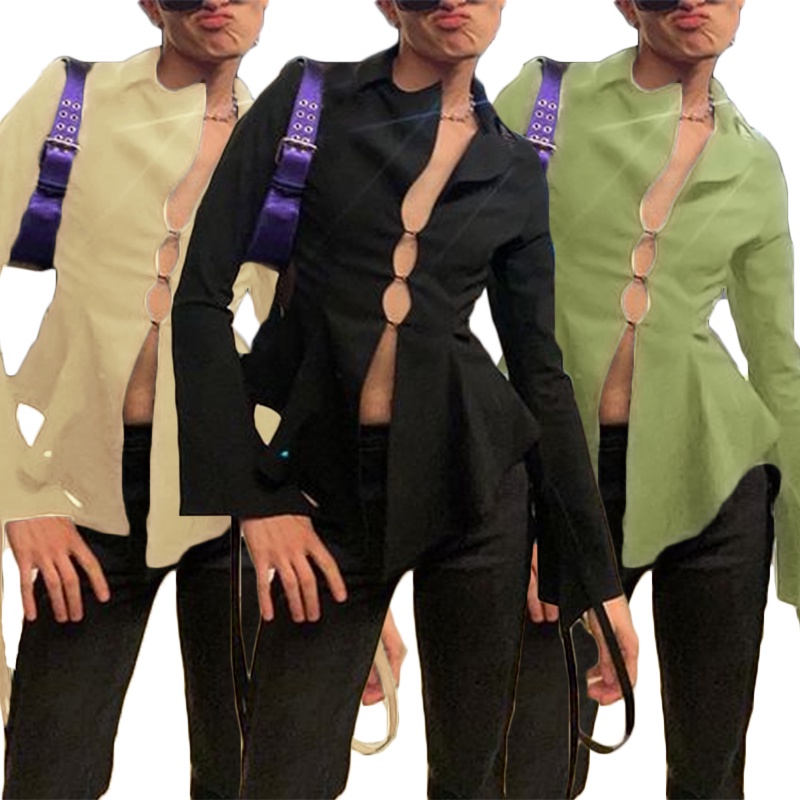 Incerun Sen Lá Sen swing Thiết Kế Cảm Giác Áo Sơ Mi