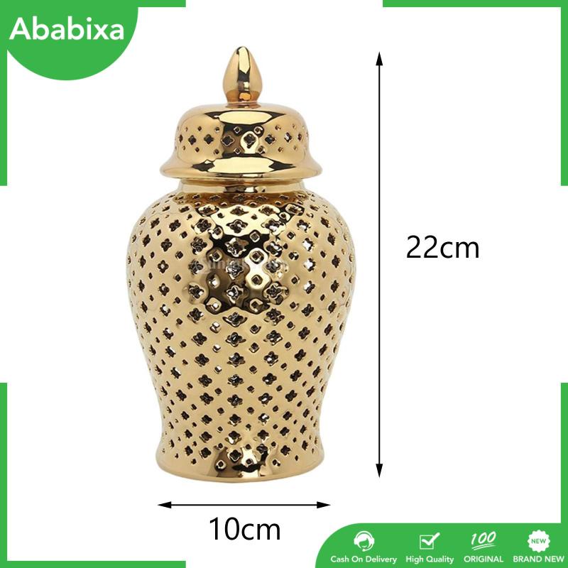 [Ababixa] Lọ Gốm Chạm Khắc Lưới Đựng Gừng Hoa Phong Cách Phương Đông Để Bàn Trang Trí Tiệc Đa Năng