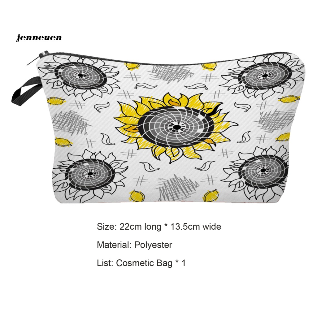 Túi Đựng Mỹ Phẩm Cỡ Lớn Chống Thấm Nước In Họa Tiết Hoa Xinh Xắn