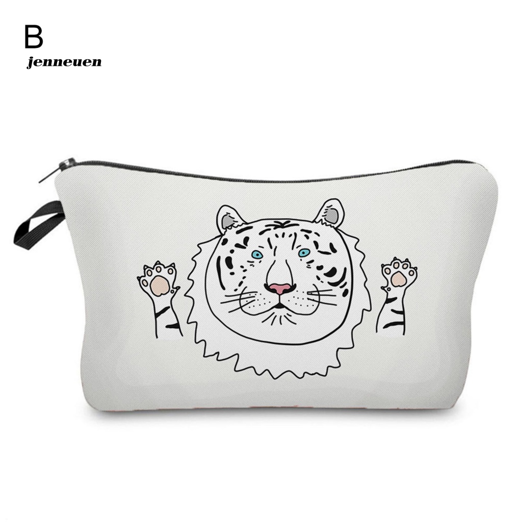 Jen Túi Đựng Mỹ Phẩm In Hình Hổ Hoạt Hình Tinh Tế Thời Trang Kỳ Nghỉ