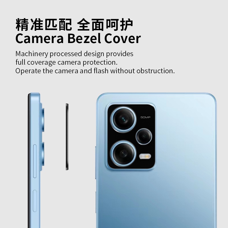 Khung Bảo Vệ Ống Kính Camera Sau Bằng Hợp Kim Nhôm Cho Xiaomi Redmi Note 12 4G Note12 Pro 5G