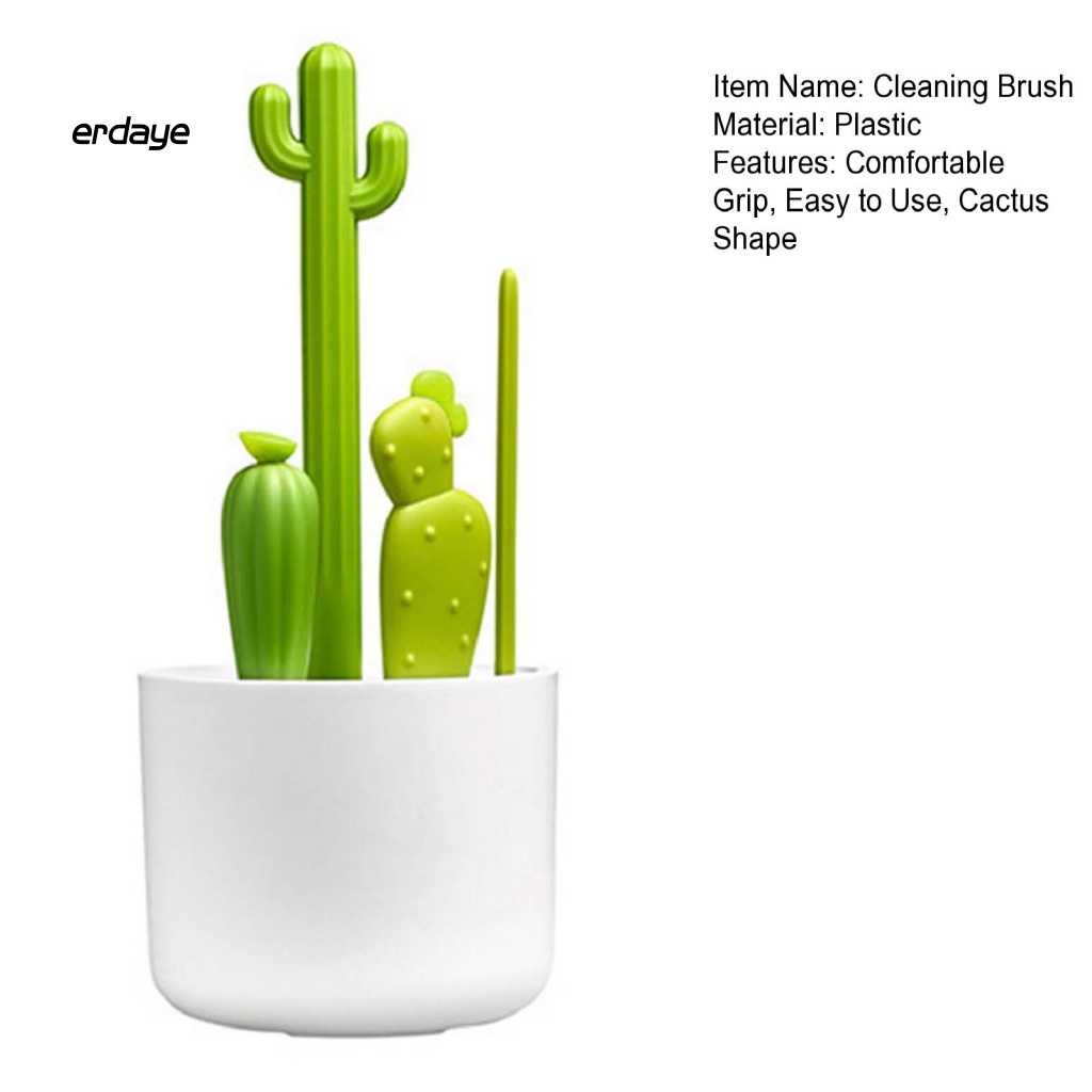 1 Bộ Cọ Rửa Bình Nước Mềm Mại Hình Cây Xương Rồng