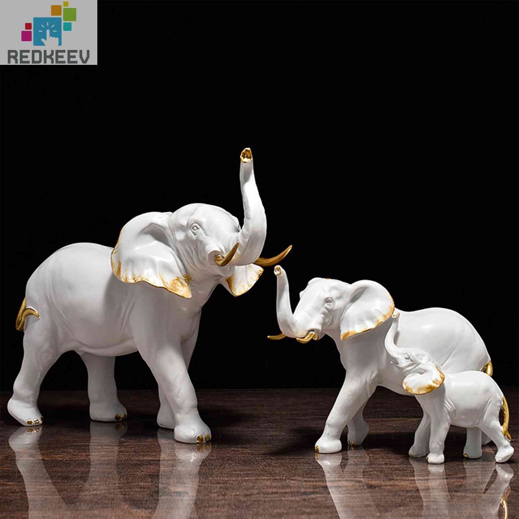 Tượng Voi Bằng Nhựa Resin Thủ Công Để Bàn Trang Trí Nội Thất
