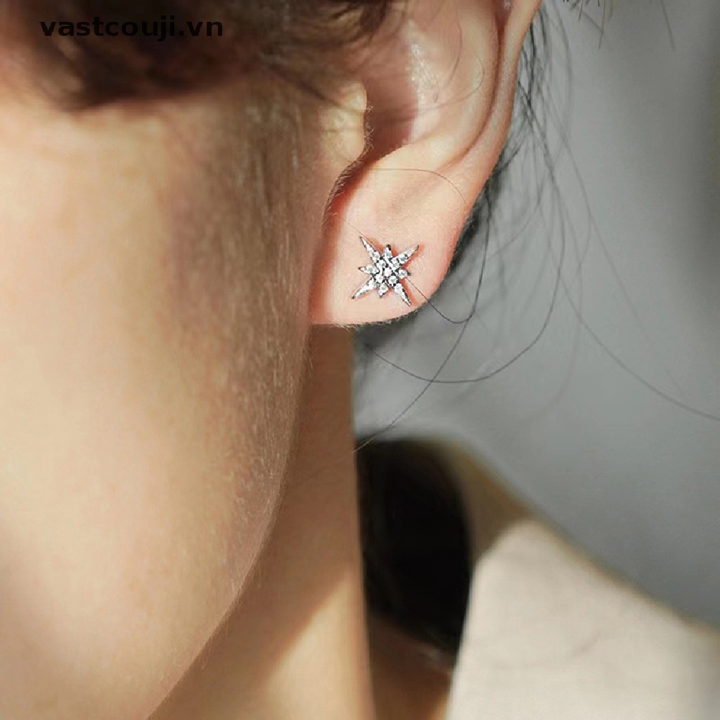 1 Đôi Bông Tai Đính Đá Zircon Thời Trang Cho Nữ