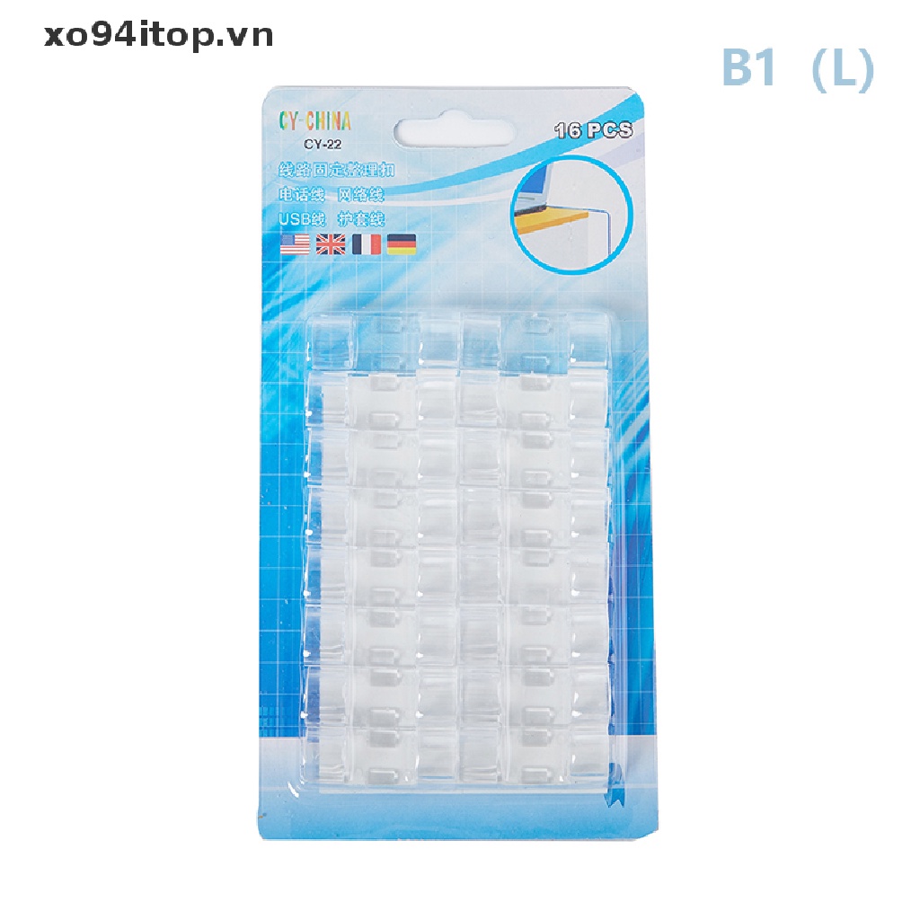 Set 16 / 20 Kẹp Cố Định Dây Cáp / Thẻ Gắn Tường Cỡ Lớn Tiện Dụng