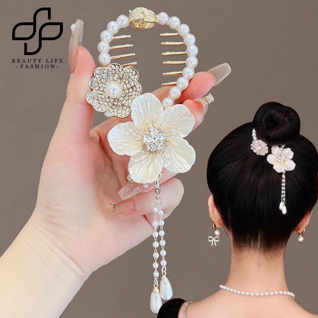 Kẹp Tóc Đuôi Ngựa Dạng Móng Vuốt Đuôi Ngựa Màu Sắc Lãng Mạn Viền Mịn