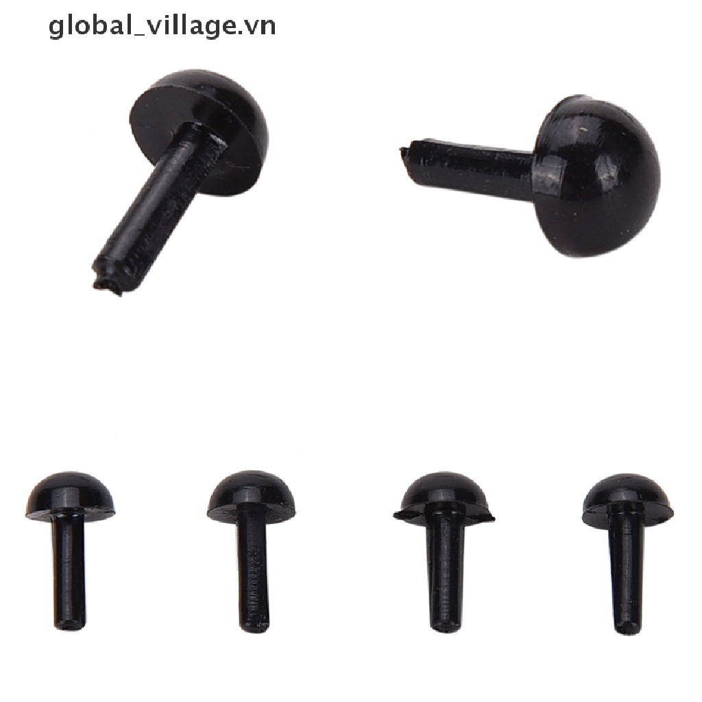 Set 100 Mắt Nhựa Màu Đen 4 Kích Cỡ Cho Búp Bê / Gấu / Thú Nhồi Bông DIY
