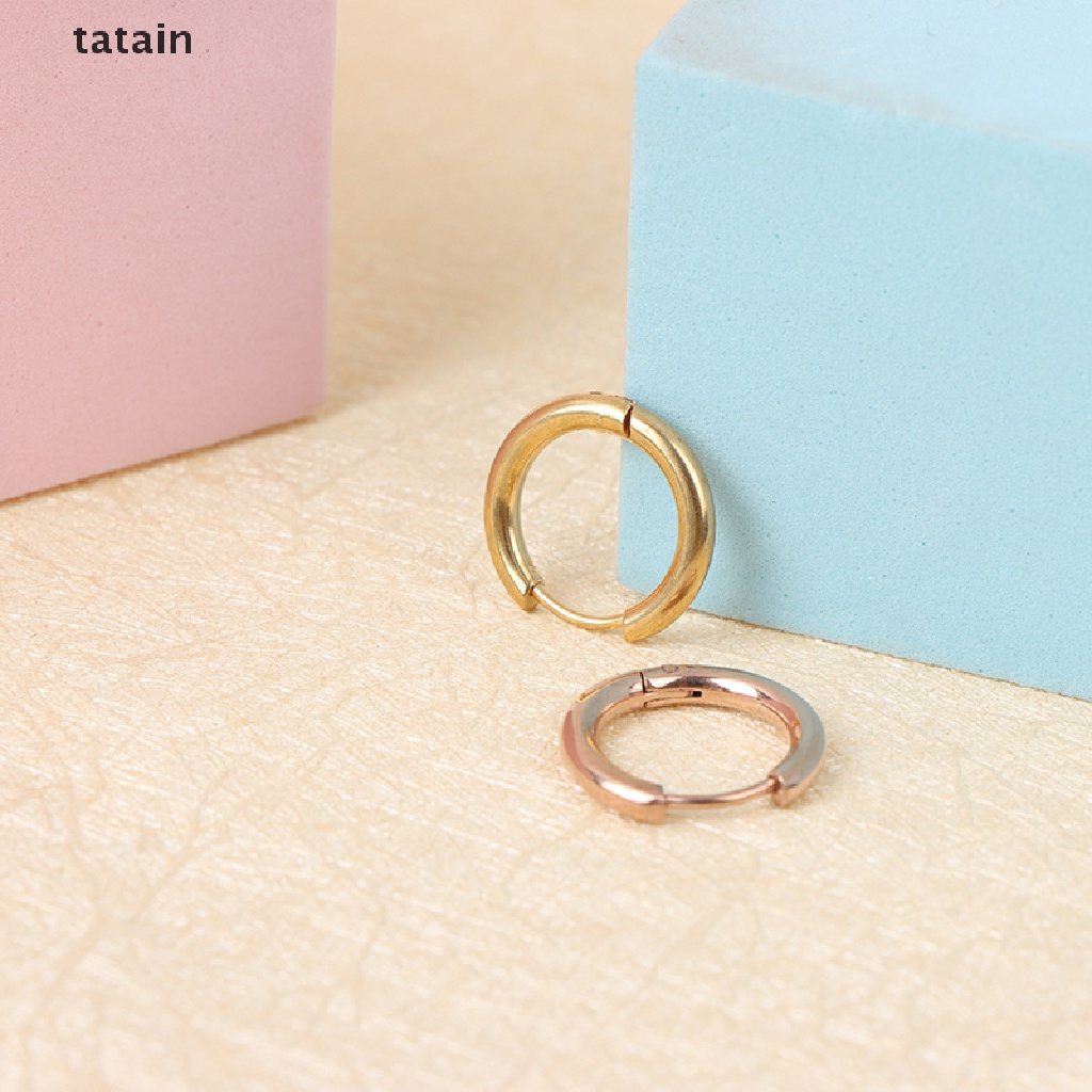 Set 5 Khuyên Tai Tròn Bằng Thép Không Gỉ Thời Trang Cho Nữ