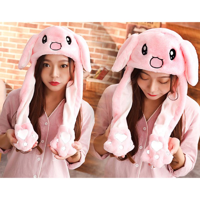 Mũ Tai Thỏ / Heo / Nai Nhồi Bông Dễ Thương Có Thể Cử Động