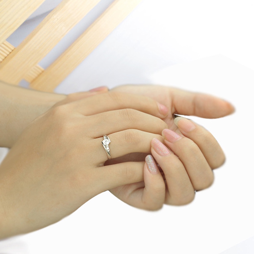 [Ts] Nhẫn Đính Đá Zircon Lấp Lánh Quyến Rũ Mặc Hàng Ngày Cho Nữ