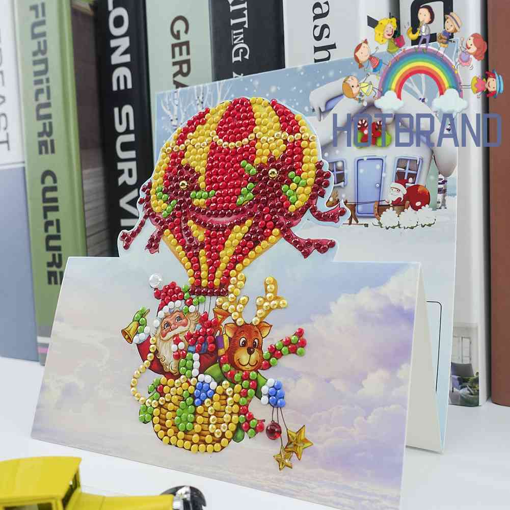 Bộ 8 Tấm Thiệp Giáng Sinh Đính Đá Hình Tranh Đính Đá Đặc Biệt