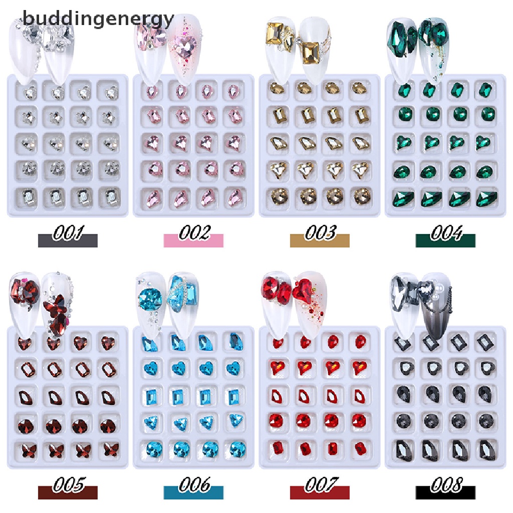 Set 20 Viên Đá Pha Lê 3D Nhiều Màu Sắc Dùng Trang Trí Móng Tay Nghệ Thuật DIY