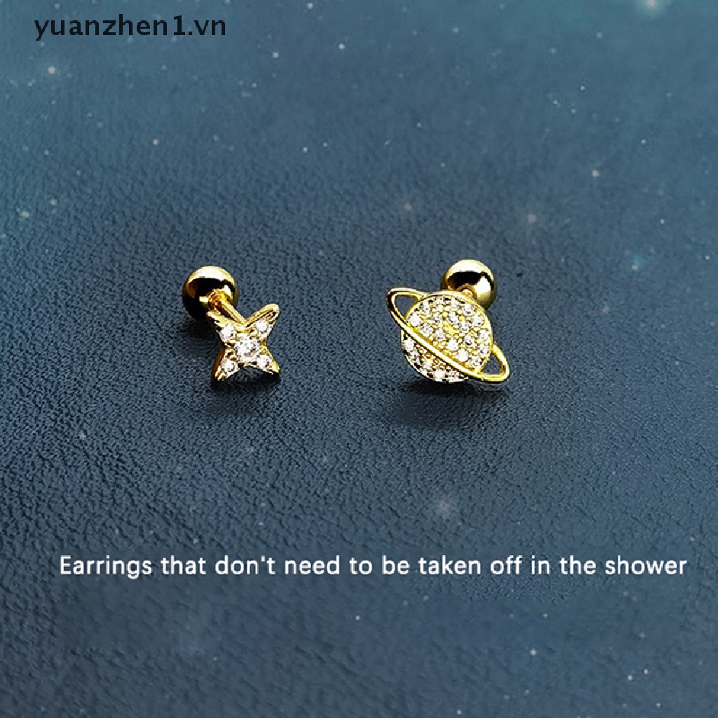 1 Đôi Bông Tai Đính Đá Thời Trang Nữ Tính