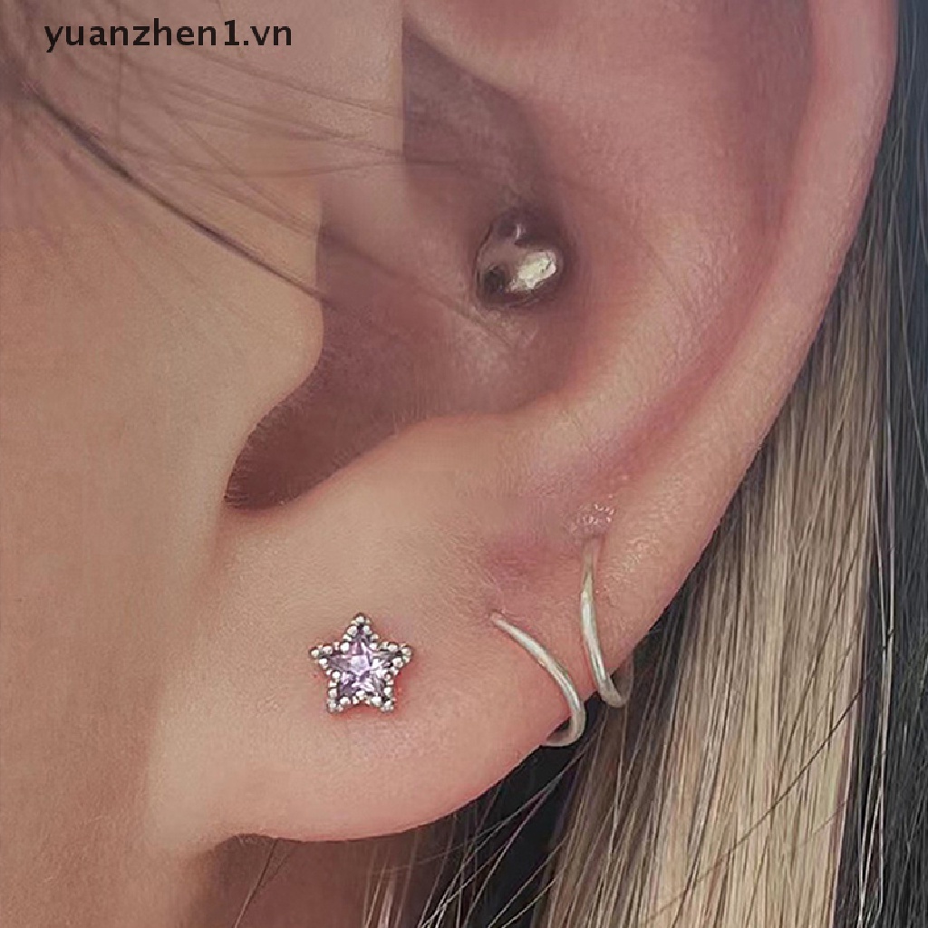 1 Đôi Bông Tai Đính Đá Zircon Thời Trang Cho Nữ