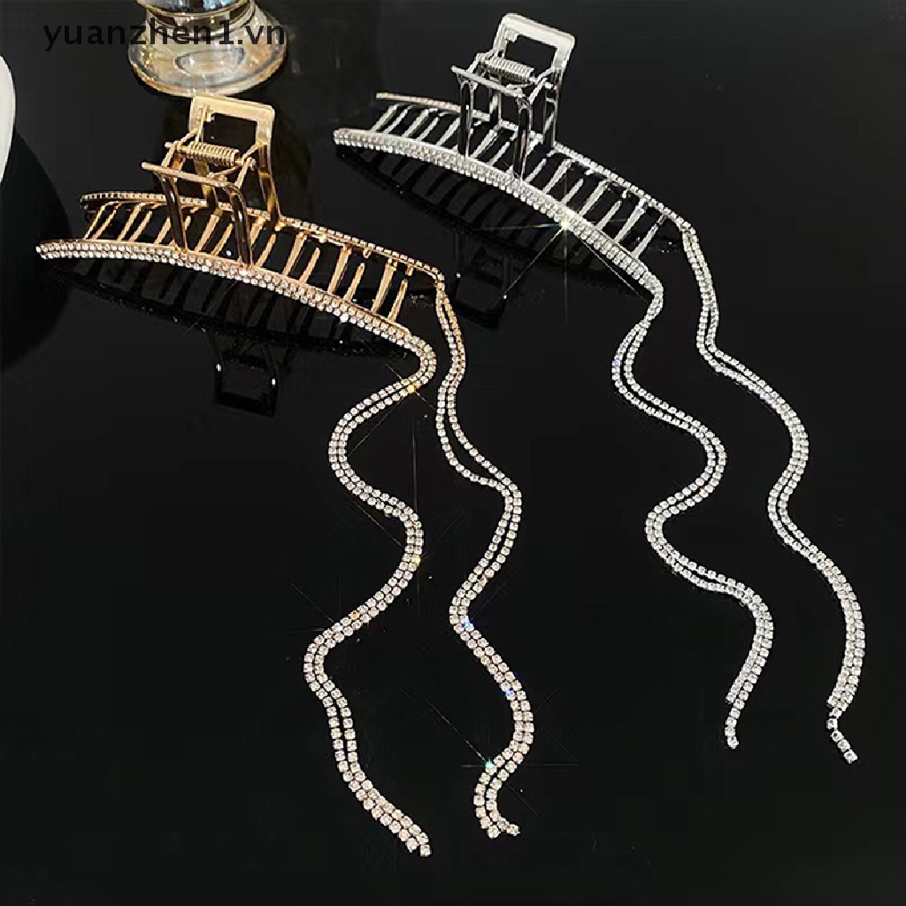 Kẹp Tóc Dạng Chuỗi Dài Đính Đá Lấp Lánh Cho Nữ